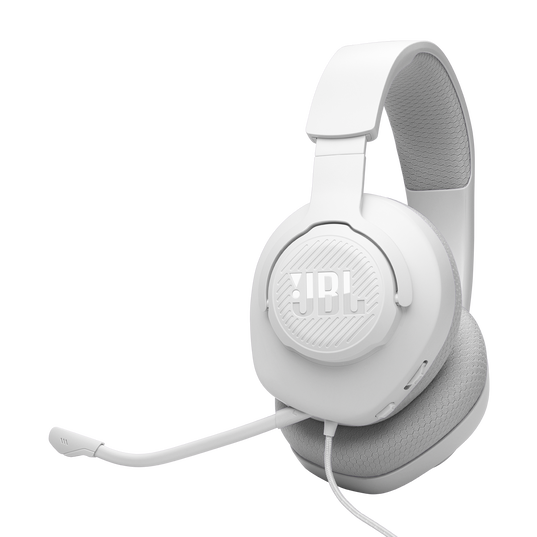 JBL Quantum 100M2 - White - Wired over-ear gaming headset with detachable mic and mute option - Hero